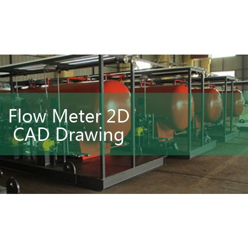 Flow Meter 2D CAD Drawing Technical Specifications: Standard engineering documentation for fluid systems.